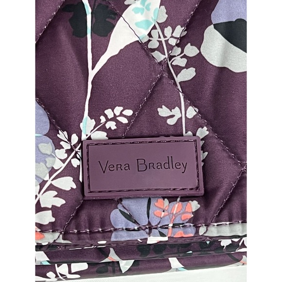 Vera Bradley Ultralight Enchanted Garden Wine Colored Floral  Wallet Mint Cond - Picture 2 of 8